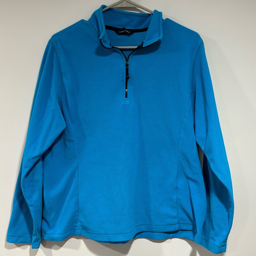 Lands End Womens Fleece Quarter Zip Size Large
